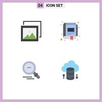 User Interface Pack of 4 Basic Flat Icons of album find book marketing cloud hosting Editable Vector Design Elements