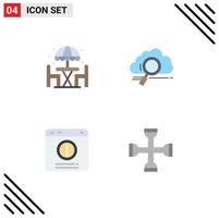 Stock Vector Icon Pack of 4 Line Signs and Symbols for home bubble table storage chat alert Editable Vector Design Elements