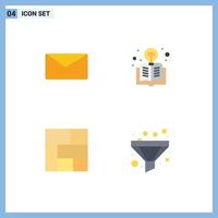 4 Universal Flat Icon Signs Symbols of mail layout interface light filter Editable Vector Design Elements