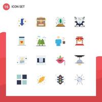 Modern Set of 16 Flat Colors Pictograph of medicine setting christmas profile resume Editable Pack of Creative Vector Design Elements