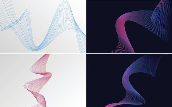 Add a professional touch with this set of 4 vector line backgrounds