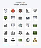 paquete de iconos rellenos de 25 líneas de finanzas creativas, como dinero. comercio. gráfico. negocio. Finanzas vector