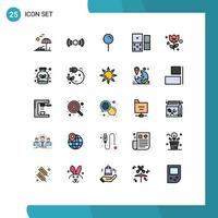 Set of 25 Modern UI Icons Symbols Signs for romance dominoes ux domino pin Editable Vector Design Elements