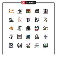Set of 25 Modern UI Icons Symbols Signs for television rugby health game medical emergency Editable Vector Design Elements