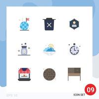 Universal Icon Symbols Group of 9 Modern Flat Colors of fire user trash social people Editable Vector Design Elements