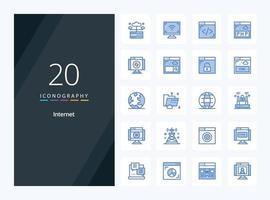 20 Internet Blue Color icon for presentation vector