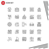 Pictogram Set of 25 Simple Lines of builder enlarge ticket arrows light Editable Vector Design Elements