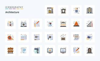 25 Architecture Flat color icon pack vector