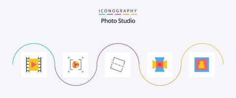paquete de iconos de 5 planos de estudio fotográfico que incluye fotógrafo. estudio. fotografía. fotografía. ligero vector