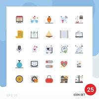 paquete de iconos vectoriales de stock de 25 signos y símbolos de línea para nuevos conceptos científicos Internet amor nube red pesca elementos de diseño vectorial editables vector