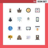 16 Universal Flat Color Signs Symbols of modeling development coin design engineering design Editable Pack of Creative Vector Design Elements