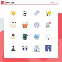 Universal Icon Symbols Group of 16 Modern Flat Colors of dua speaker chatting sound education Editable Pack of Creative Vector Design Elements