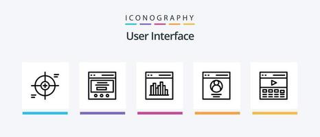 User Interface Line 5 Icon Pack Including interface. communication. sidebar. columns. user. Creative Icons Design vector