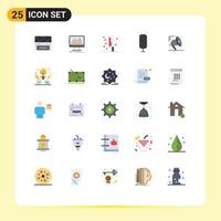 Universal Icon Symbols Group of 25 Modern Flat Colors of marketing commentator stats commentator knife Editable Vector Design Elements