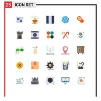 Group of 25 Modern Flat Colors Set for china web coins internet layout Editable Vector Design Elements