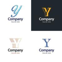 letra y diseño de paquete de logotipos grandes diseño de logotipos modernos y creativos para su negocio vector
