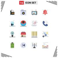 Universal Icon Symbols Group of 16 Modern Flat Colors of summer ice microwave fresh spa Editable Pack of Creative Vector Design Elements