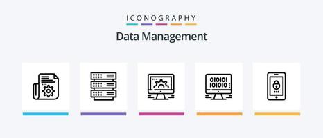 Data Management Line 5 Icon Pack Including pass. puzzle. check. jigsaw. list. Creative Icons Design vector