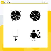 Set of Modern UI Icons Symbols Signs for disc instrument player proceed tuning fork Editable Vector Design Elements