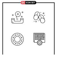 Universal Icon Symbols Group of 4 Modern Filledline Flat Colors of call bakery fitness footwear food Editable Vector Design Elements