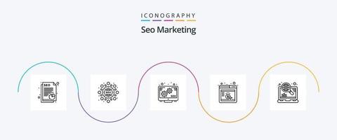 Seo Marketing Line 5 Icon Pack Including optimization. internet. marketing. seo. marketing vector