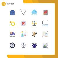 conjunto de 16 iconos de interfaz de usuario modernos signos de símbolos para el gráfico meteorológico de mercado a futuro paquete editable de negocios de elementos creativos de diseño de vectores