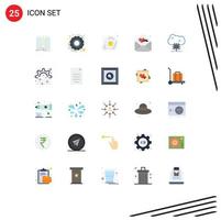 Set of 25 Modern UI Icons Symbols Signs for cloud database wishes egg greetings day Editable Vector Design Elements