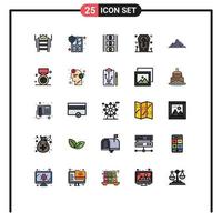 Universal Icon Symbols Group of 25 Modern Filled line Flat Colors of hill ghost security death movie reel Editable Vector Design Elements