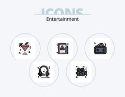 Entertainment Line Filled Icon Pack 5 Icon Design. tic. tac. star. pc. screen vector