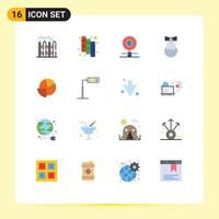 Set of 16 Modern UI Icons Symbols Signs for graph chart find analytics military Editable Pack of Creative Vector Design Elements