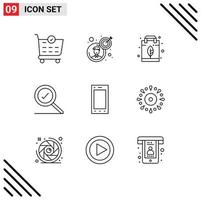 User Interface Pack of 9 Basic Outlines of tablet ipad leaf devices found Editable Vector Design Elements