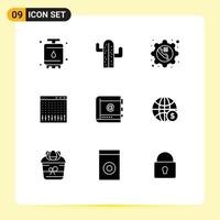 9 iconos creativos signos y símbolos modernos de control de hardware equipo de consola americana elementos de diseño vectorial editables vector