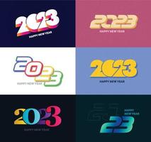 Big Set of 2023 Happy New Year logo text design 2023 number design template vector