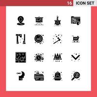 Stock Vector Icon Pack of 16 Line Signs and Symbols for ax security research folder development Editable Vector Design Elements