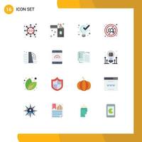 16 Flat Color concept for Websites Mobile and Apps factory building management disable gas Editable Pack of Creative Vector Design Elements