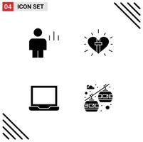 4 User Interface Solid Glyph Pack of modern Signs and Symbols of analytics easter graph heart devices Editable Vector Design Elements