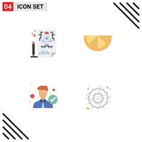 Modern Set of 4 Flat Icons and symbols such as page office file accept halloween Editable Vector Design Elements