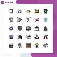 25 iconos creativos, signos y símbolos modernos de aplicación, reserva, reparación, taxi, elementos de diseño de vectores editables en línea