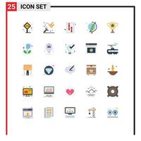 Pack of 25 Modern Flat Colors Signs and Symbols for Web Print Media such as education globe tool education tool Editable Vector Design Elements