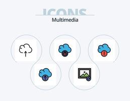 paquete de iconos llenos de línea multimedia 5 diseño de iconos. . . restaurar. carpeta. Eliminar vector