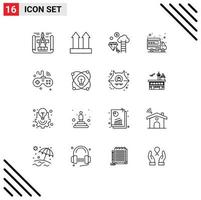 16 Creative Icons Modern Signs and Symbols of iot games cloud domain international Editable Vector Design Elements