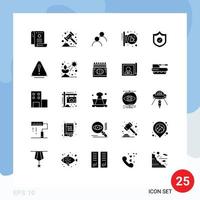 paquete de iconos de vector de stock de 25 signos y símbolos de línea para señal colgante poste indicador banca café elementos de diseño de vector editables básicos