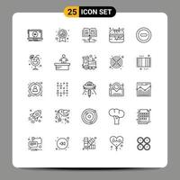 25 Creative Icons Modern Signs and Symbols of remove media growth burger fast food Editable Vector Design Elements