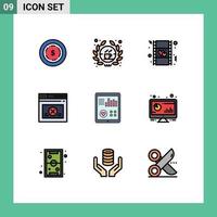 9 Creative Icons Modern Signs and Symbols of heart monitoring heart website secure Editable Vector Design Elements