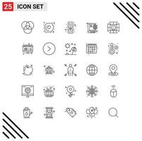 Set of 25 Modern UI Icons Symbols Signs for sale softbox globe professional light Editable Vector Design Elements