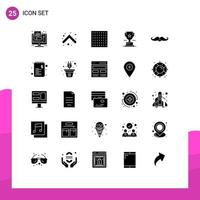 25 Creative Icons Modern Signs and Symbols of hipster achievement direction prize cup Editable Vector Design Elements