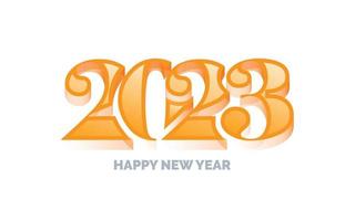 Happy new year 2023 White background Text logo design vector