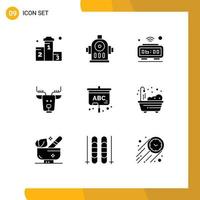 9 iconos creativos signos y símbolos modernos del proyector canadá alarma ártico wifi elementos de diseño vectorial editables vector