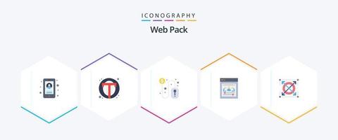 Web Pack 25 Flat icon pack including web. web developers. web. remote team. mouse vector