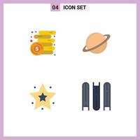 4 Creative Icons Modern Signs and Symbols of finance favorite coins moon star Editable Vector Design Elements